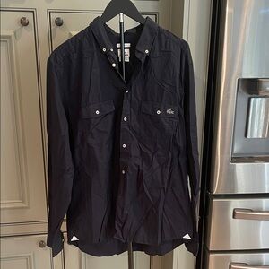 Lacoste Men’s NWT Navy Long-Sleeve Button-Down Shirt 44